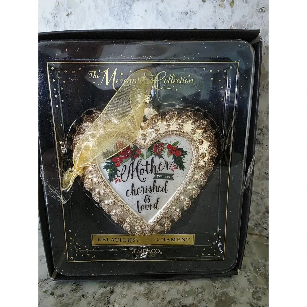 DEMDACO Mercantile Collection Mother Cherished‎ Loved Heart Ornament Holiday